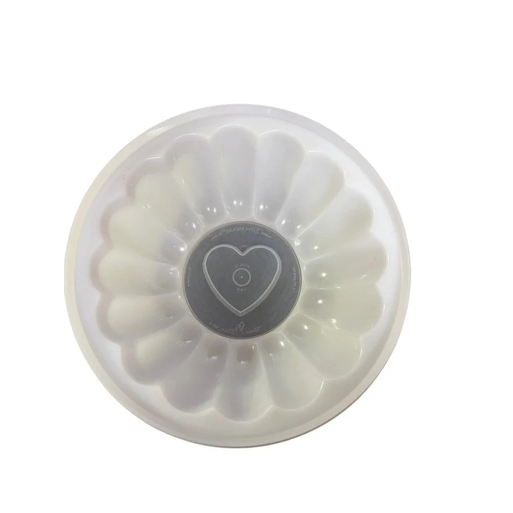 Vintage Tupperware Jel-Ring Jello‎ Mold Set with 4 Decorative Inserts White